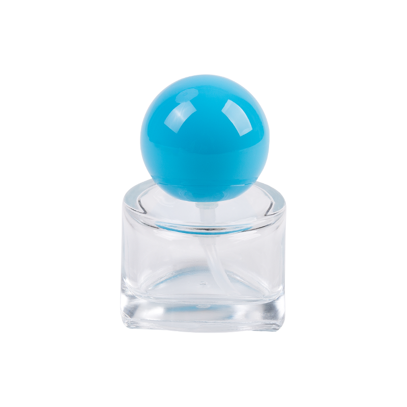 Mavi abs kapaklı 30ml cam kozmetik şişe