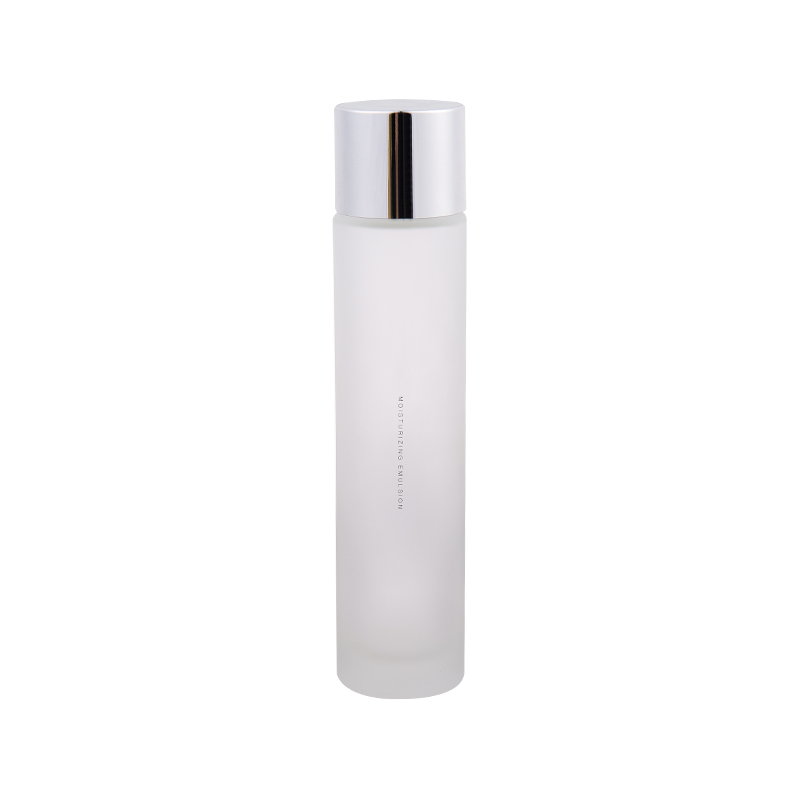 120ml basit gümüş beyaz cam losyon şişesi